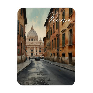 Vintage Style Rome Italian Travel Watercolor Magnet