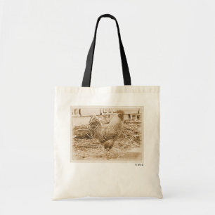 Vintage Style Rooster Photograph Tote Bag