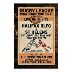 Vintage Style Rugby League Final 1987 Fan Art Poster