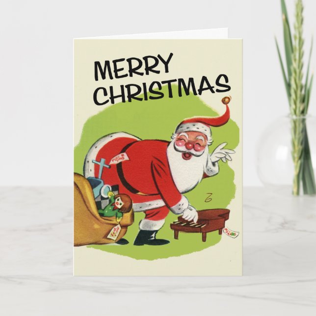 Vintage-Style Santa Claus Christmas Card (Front)