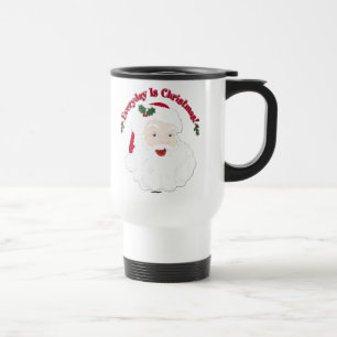 Vintage Style Santa Everyday Is Christmas! Travel Mug