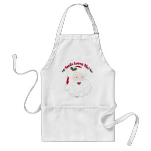 Vintage Style Santa Loves Me! Standard Apron