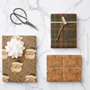 Vintage style Santa Wrapping Paper Sheet