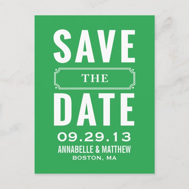 Vintage Style Save The Date Postcard (Front)