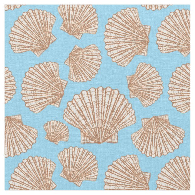 Vintage Style Seashell Pattern | Add Your Initial Fabric (Close Up)