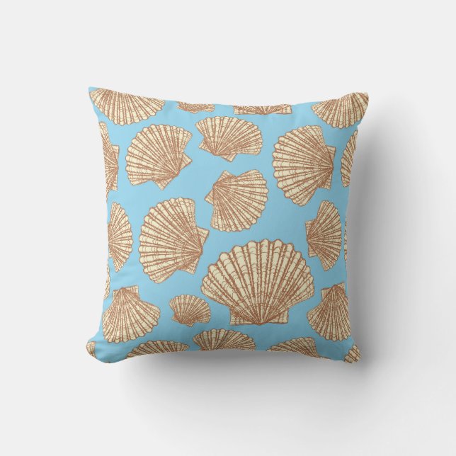 Vintage Style Seashell Pattern Cushion (Front)