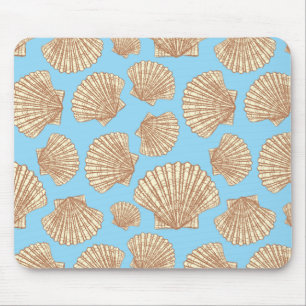 Vintage Style Seashell Pattern Mouse Mat