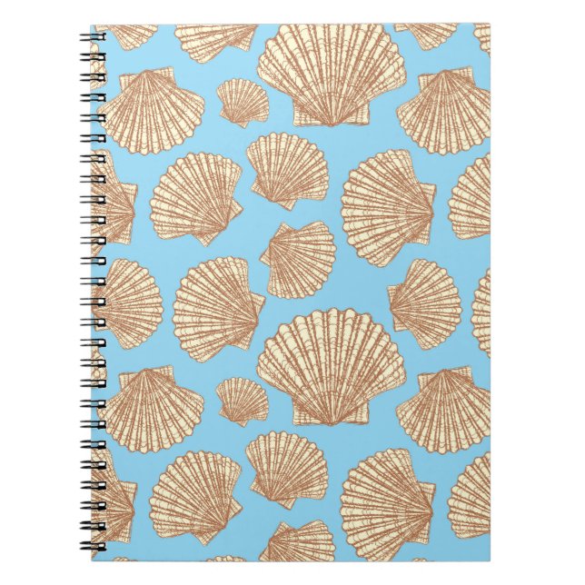 Vintage Style Seashell Pattern Notebook (Front)
