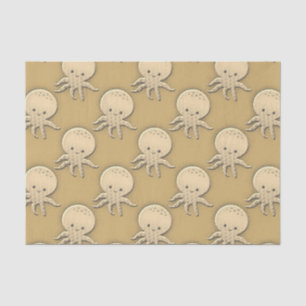 Vintage Style Sepia Baby Octopus Tissue Paper