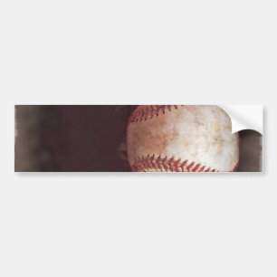 Vintage Style Sepia Baseball Artwork Bumper Sticker