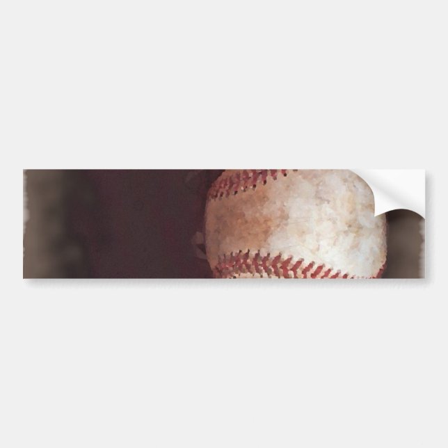 Vintage Style Sepia Baseball Artwork Bumper Sticker (Front)