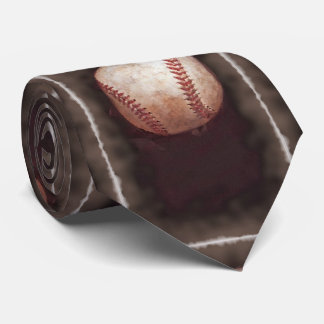 Vintage Style Sepia Baseball Artwork Tie