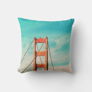 Vintage Style SF Golden Gate Bridge Throw Pillow