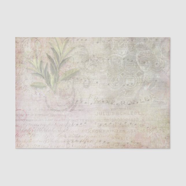 Vintage Style Sheet Music with Leaves and Coins (Front)