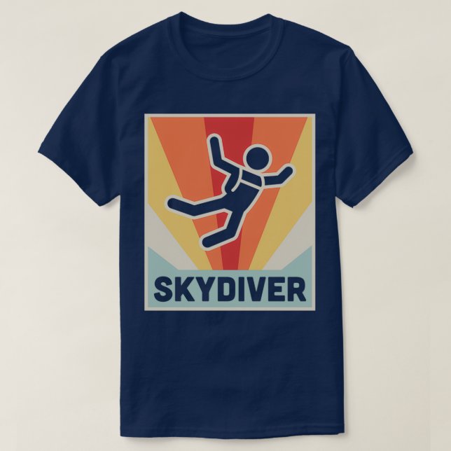 Vintage Style Skydiver T-Shirt (Design Front)