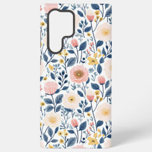 Vintage Style Small Pink Blue Yellow Flowers Cotta Samsung Galaxy Case