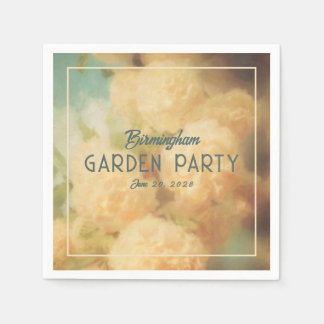 Vintage Style Snowball Flowers Garden Party Napkin