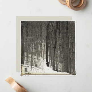 Vintage Style Snowy Forest Card