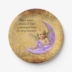 Vintage Style Spiritual Lavender Angel Paper Plate