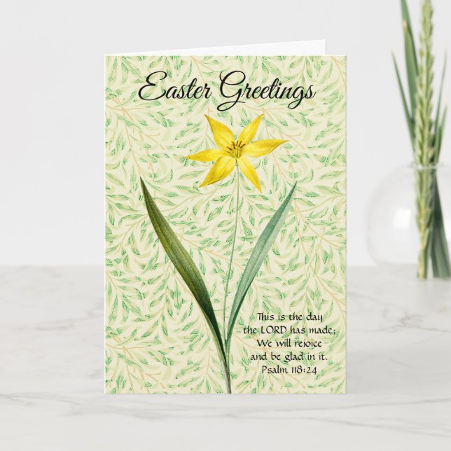 Vintage Style Spring Flower Faith Easter Card (Front)