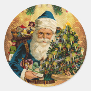 Vintage Style St Nicholas (Santa Claus) Christmas Classic Round Sticker