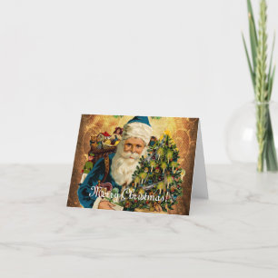 Vintage Style St Nicholas (Santa Claus) Christmas Holiday Card