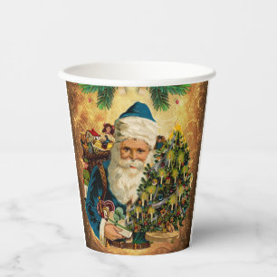 Vintage Style St Nicholas (Santa Claus) Christmas Paper Cups