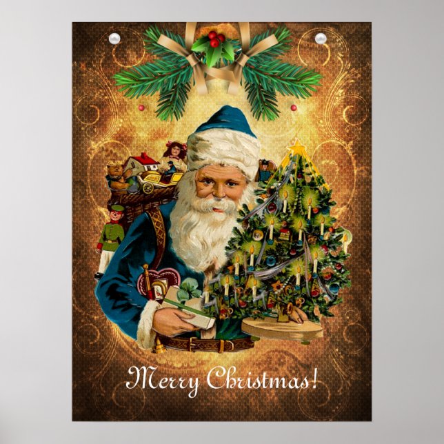 Vintage Style St Nicholas (Santa Claus) Christmas  Poster (Front)