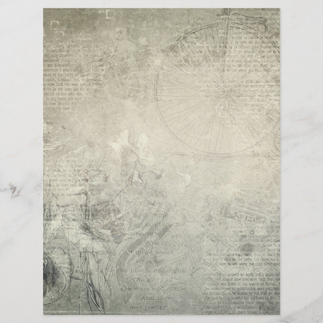 Vintage Style Stamped Book Page (Front)