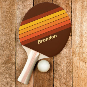 Vintage Style Stripe with Name Ping Pong Paddle