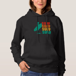 Vintage Style Summer Surf Surfboard Surfing Beach  Hoodie