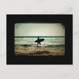 Vintage Style Surfer Silhouette Postcard