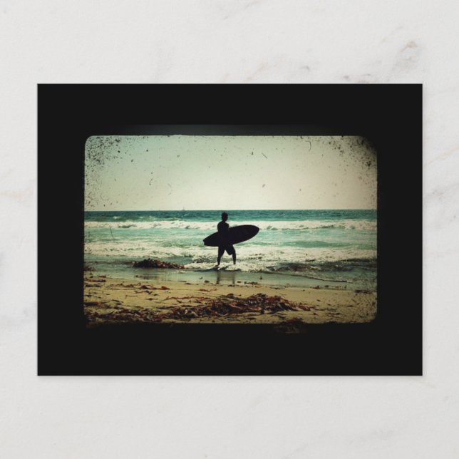Vintage Style Surfer Silhouette Postcard (Front)