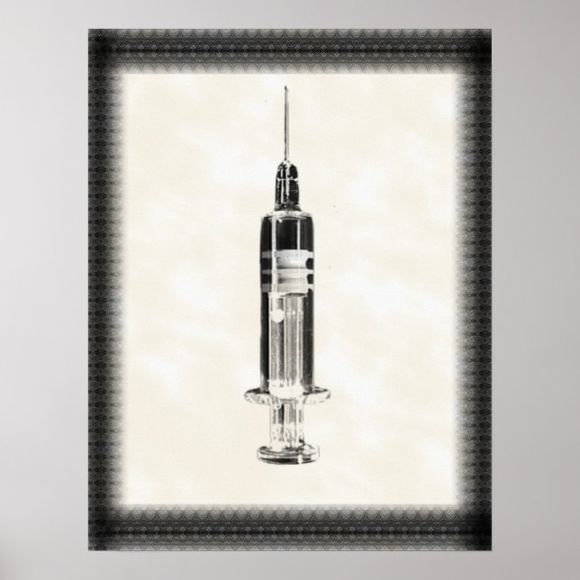 Vintage style syringe poster (Front)