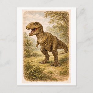 Vintage-Style T. Rex lllustration Postcard