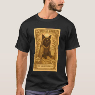Vintage Style The High Priestess Black Cat Tarot C T-Shirt