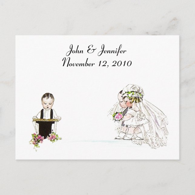 Vintage Style The Wedding Service~ Bride & Groom Postcard (Front)