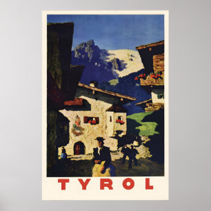 Vintage Style Travel Poster Tyrol, Austria