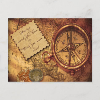 Vintage style travel print postcard