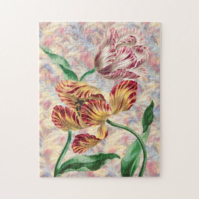 Vintage Style Tulip Pair Art Puzzle (Vertical)