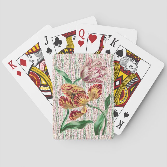 Vintage Style Tulip Pair Playing Cards (Back)