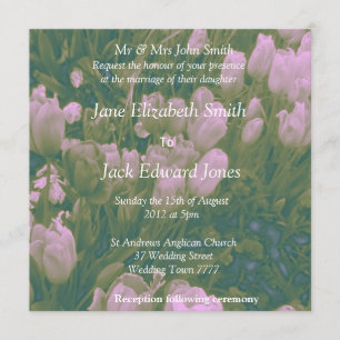 Vintage Style Tulip Wedding Custom Invitations