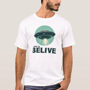 Vintage style UFO flying saucer t-shirt