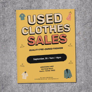 Vintage-Style - Used Clothes Sales Flyer