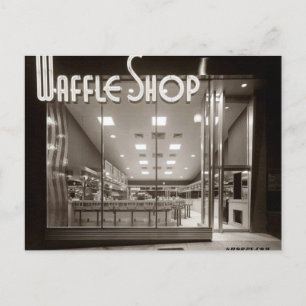 Vintage-Style "Waffle Shop" Postcard