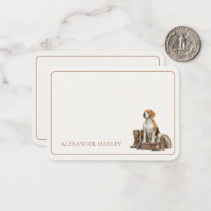 Vintage Style Watercolor Hunting Hound Dog Card