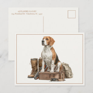 Vintage Style Watercolor Hunting Hound Dog Postcard