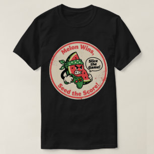 Vintage Style Watermelon Slice with Controller T-Shirt