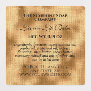 Vintage style waterproof cosmetics woven gold foil