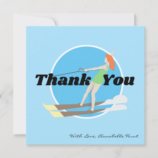 Vintage-style Waterski Card (Front)